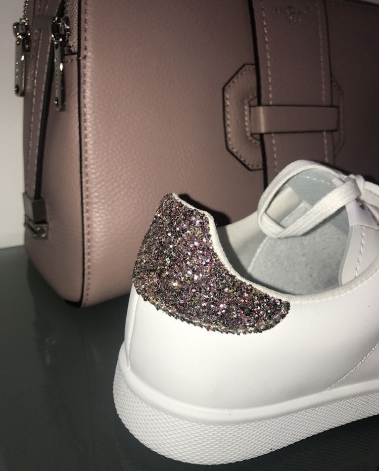 Vente Baskets en cuir Victoria blanches pailletées