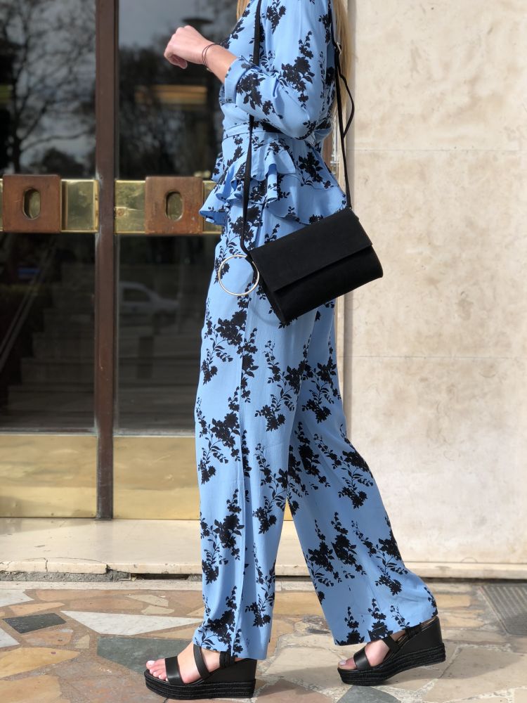 BLUE WALK pantalon bleu imprimé