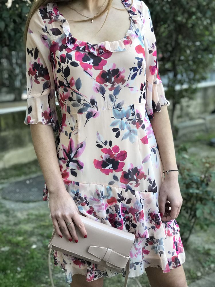 PARK FLOWERS robe poudre imprimés fleuris GAUDÌ en magasin pour femme à Marseille Prado