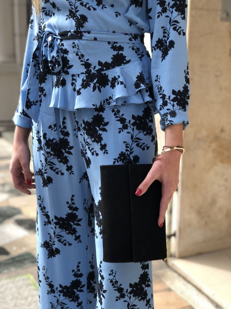 BLUE WALK pantalon bleu imprimé