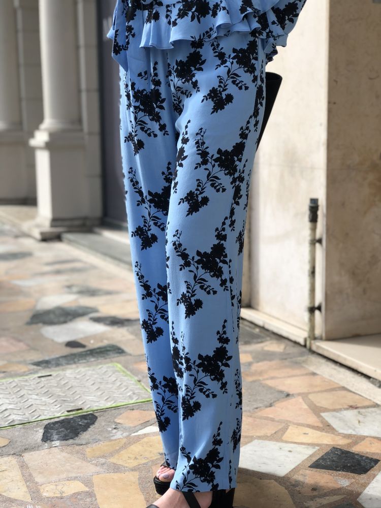 BLUE WALK pantalon bleu imprimé