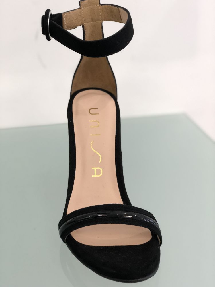 NIGHTY sandales à talons noir daim par Unisa