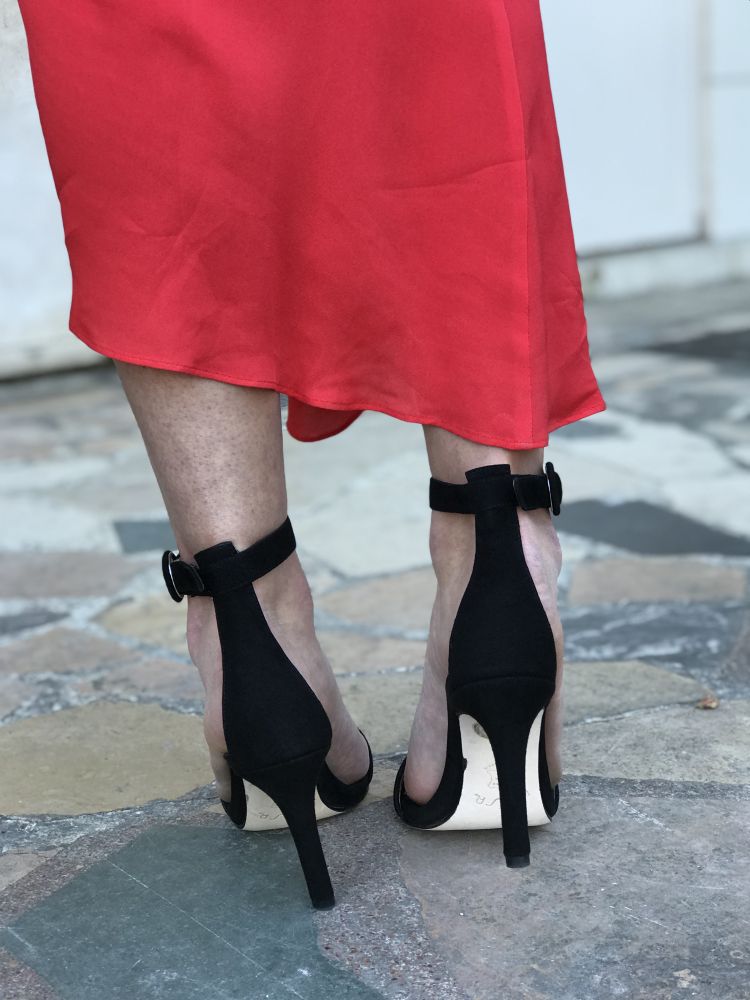 NIGHTY sandales à talons noir daim par Unisa