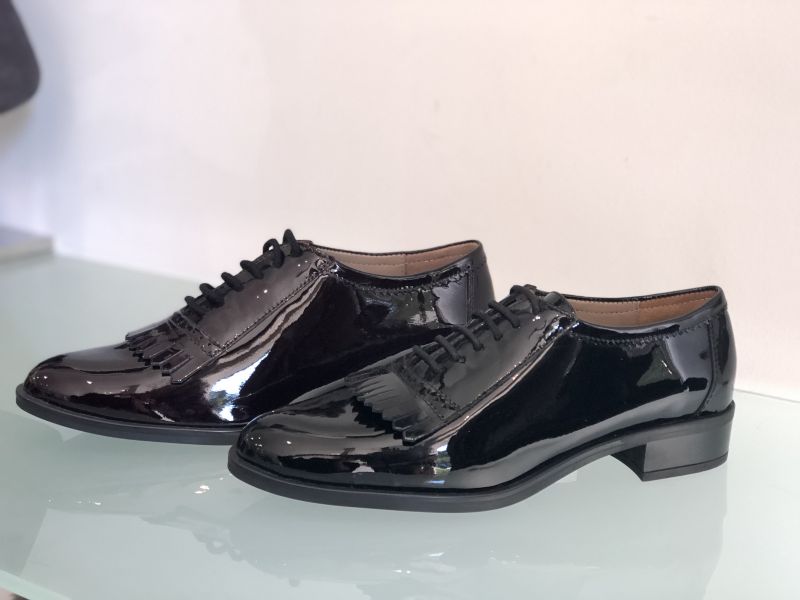 Derbies BLUCHER vernis à franges Bordeaux&Noir - UNISA