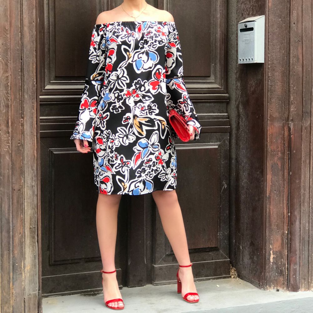 ROBE imprimée glamour Rivières de Lune